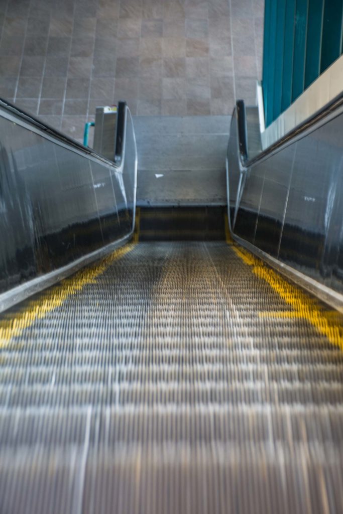 Escalators at Vancouver's railway stations