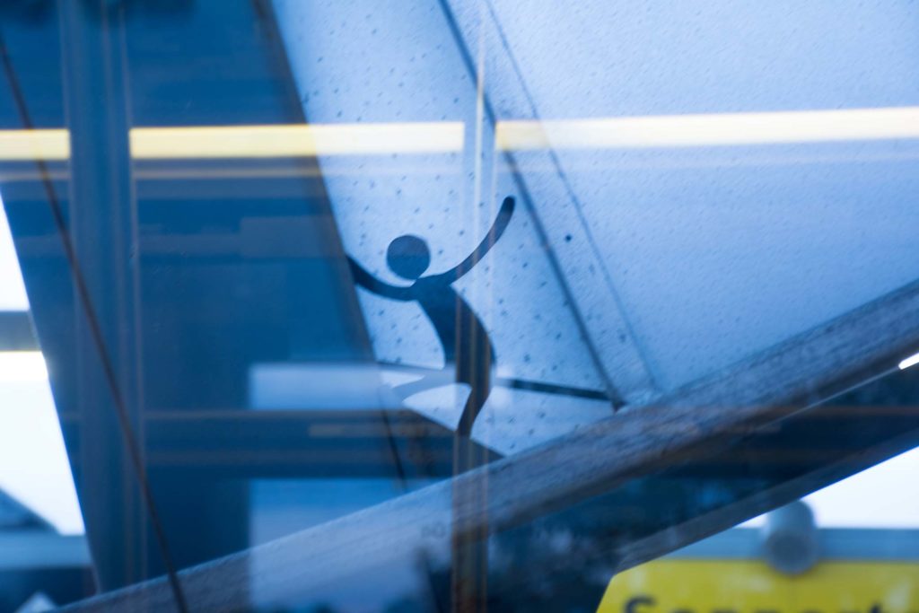 Small figure at SkyTrain station