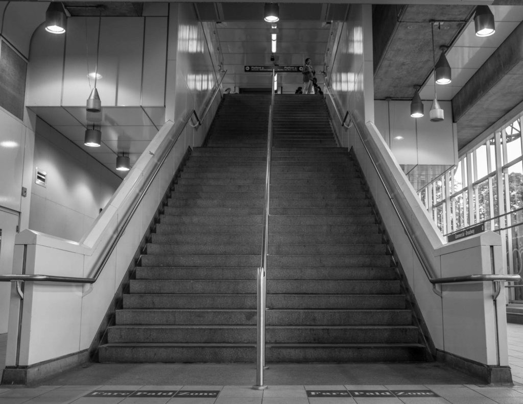 Commercial Drive Skytrain station staircase