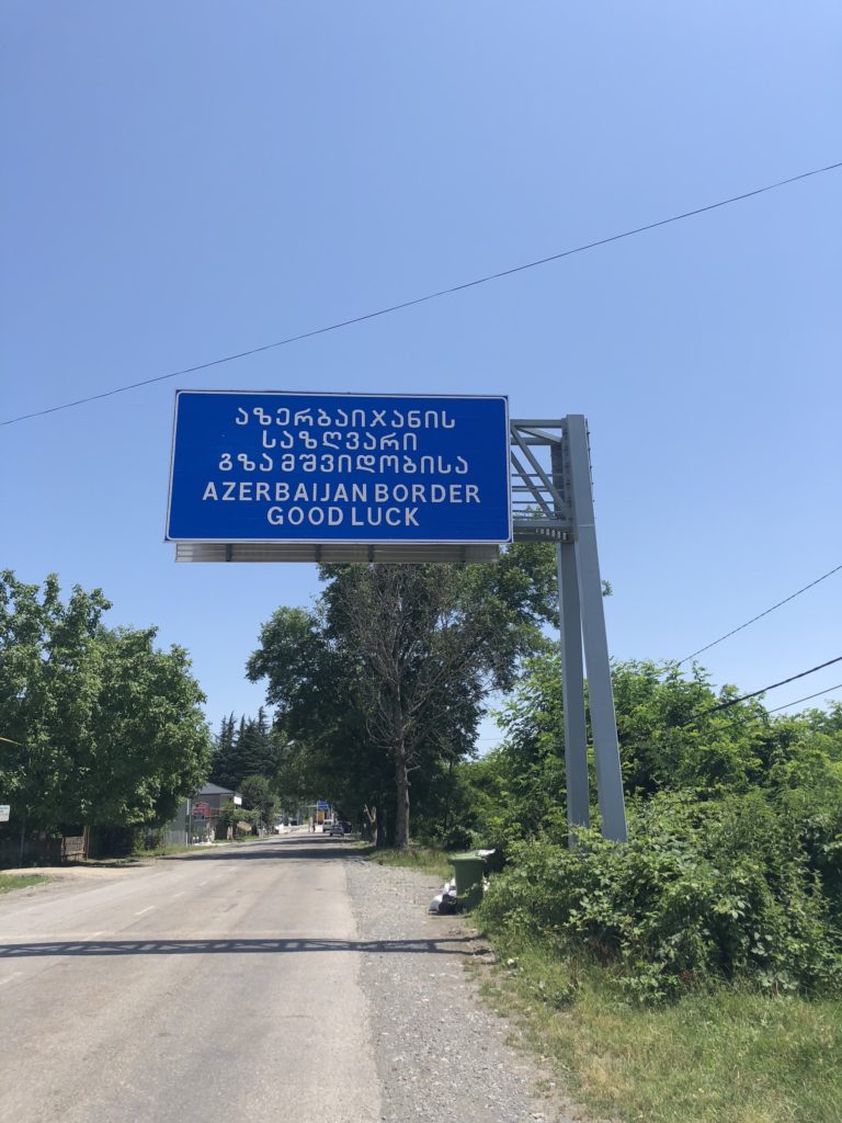 Azerbaijan border sign