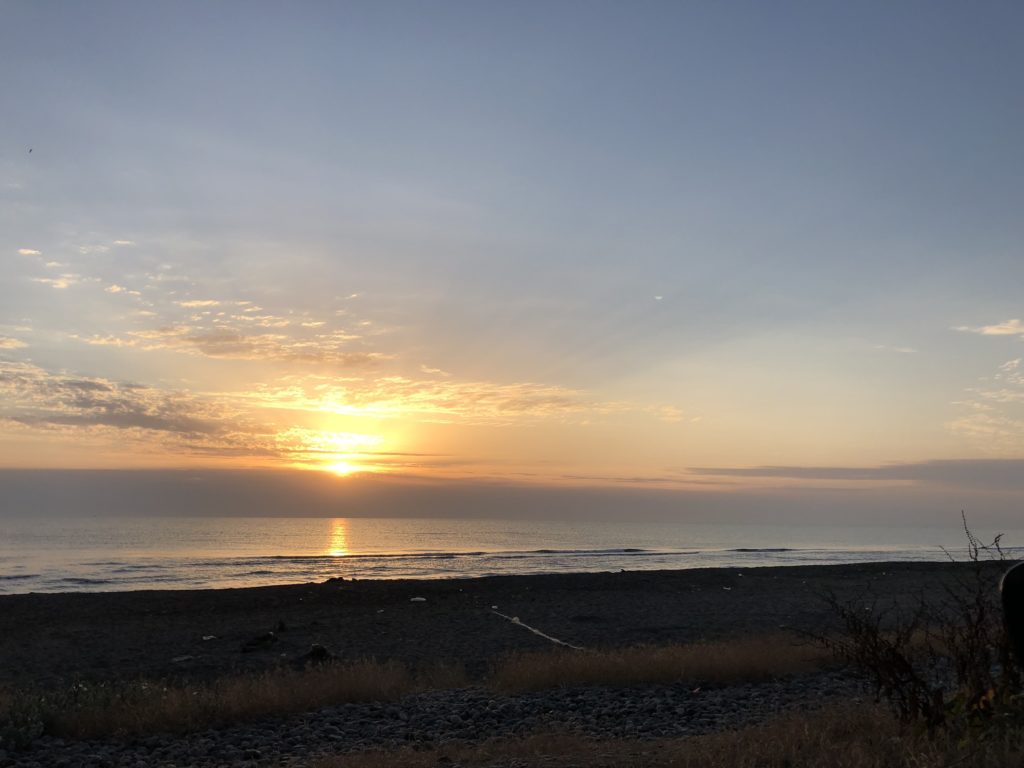 Sunset over the black sea at Batumi