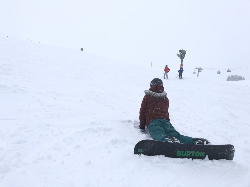 snowboarder on slope